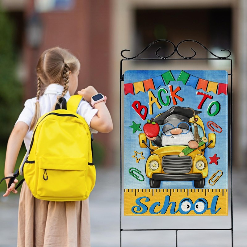 Dyrenson Back to School Bus Gnome 28 x 40 House