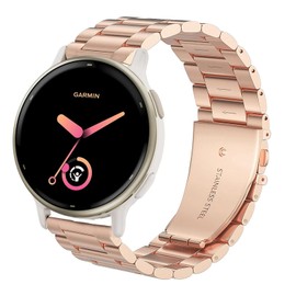 Compatible for Garmin vivoactive 5 Band, Lamshaw 20mm Quick Release Stainless Steel Metal Replacement Straps Compatible with Garmin vívoactive 5/Approach S12/Approach S40/Approach S42/D2 Air/D2 Air