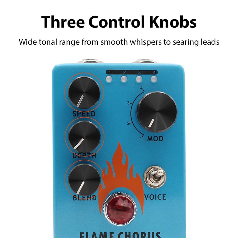 xinyee Guitar Chorus Pedal Electric Guitar Effects Pedal Speed/Depth/Blend Control