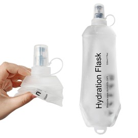 SHELEMB 500ml Soft Flask, Soft Water Bottle for Hydration Packs, Running, Hiking, Cycling and Climbing - White