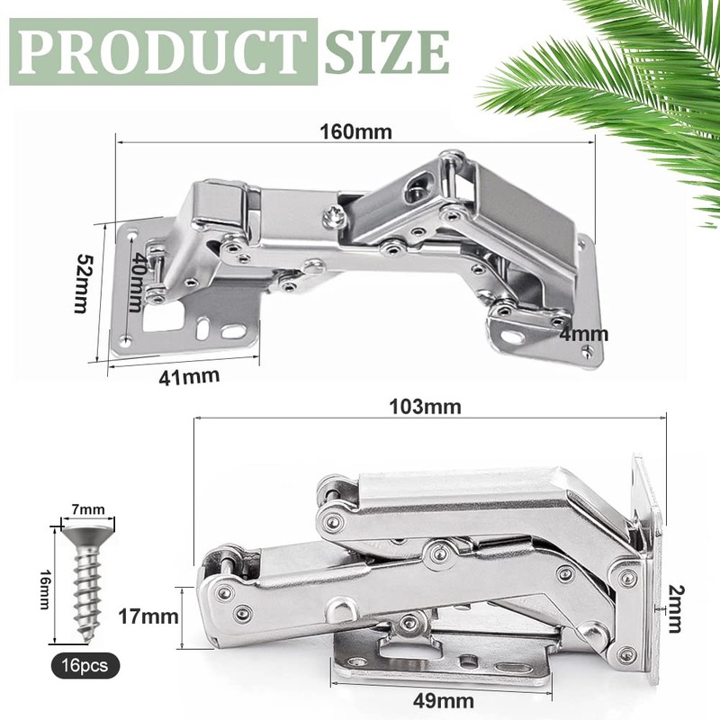 CYNNXIA 2 PCS 170 Degree Cabinet Hinge Kitchen Cupboard Doors