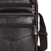 Business Shoulder Bag Black Cowhide Metal Zippers Large Capacity Business