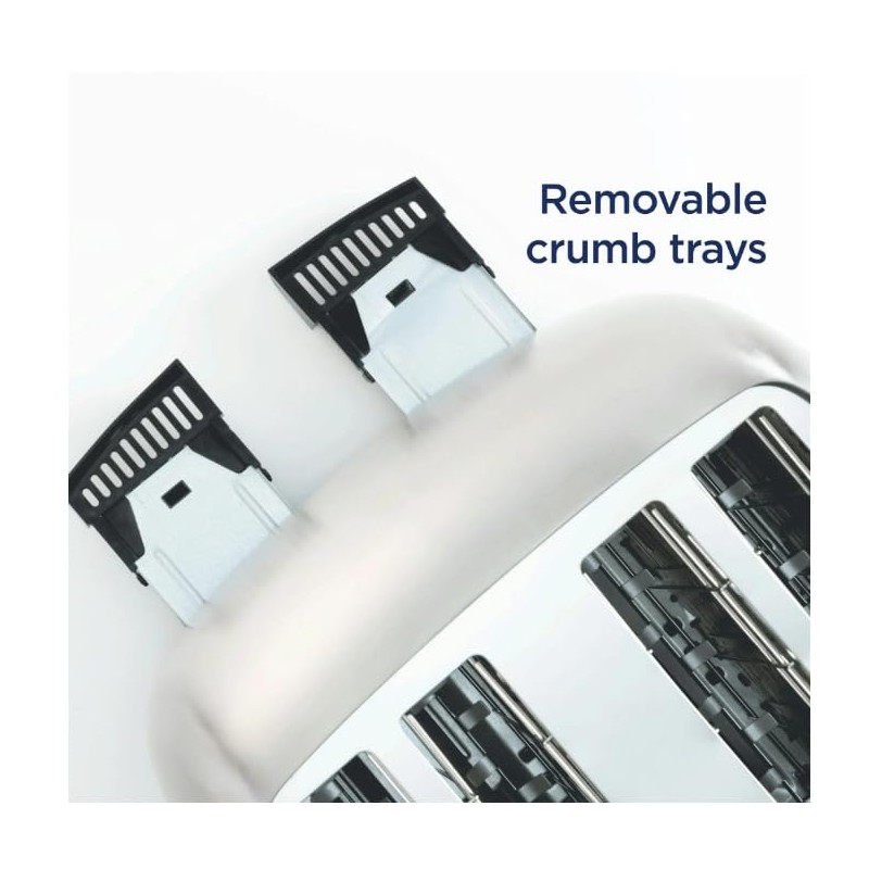 Oster 4-Slice Toaster with Removable Crumb Trays for Easy Cleaning
