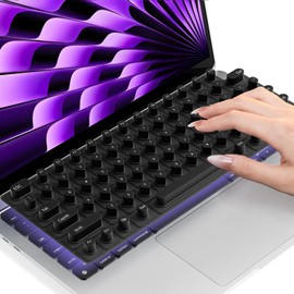Keyboard Cover for Long Nails, Durable Silicone Raised Keyboard Protector for MacBook Pro 14"/16" M4/M3/M2/M1 Pro/Max (2021-2025) and MacBook Air 13"/15" M4/M3/M2 (2022-2025), Black