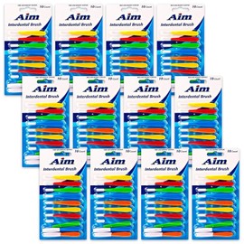 AIM 120 Pcs AIM Interdental Brushes Dental Brush Floss Removes Plaque Between Teeth