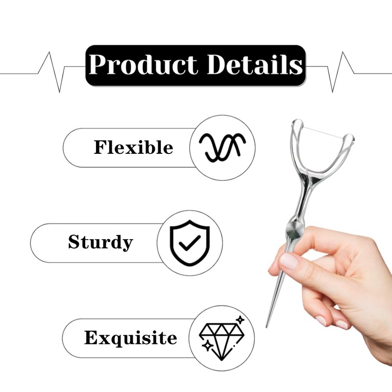 DKJEkdje 2 Set Stainless Steel Dental Floss Kit, 50m/Roll Each