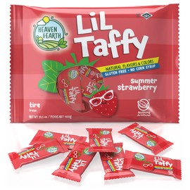 Heaven & Earth Summer Strawberry Lil Taffy (Approx. 40 Count) | Natural Colors & Flavors | No High Fructose Corn Syrup | Gluten Free | Kosher
