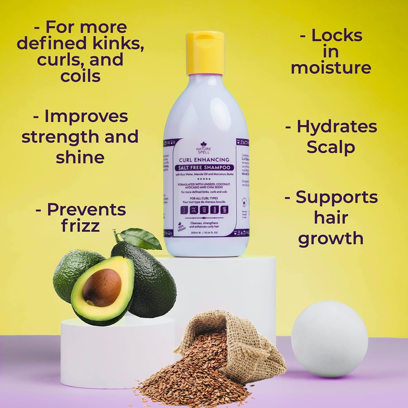 Curl Enhancing Shampoo by Nature Spell 300ml for Curly Hair