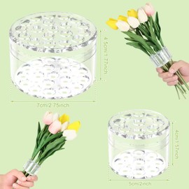 FYHJTRT 6 PCS Ikebana Stem Holder Flower Frog, Round Clear Plastic Stem Holders with Spiral Design, for DIY Floral Arrangements, Home Decor, and Garden Centerpieces (2 Sizes)