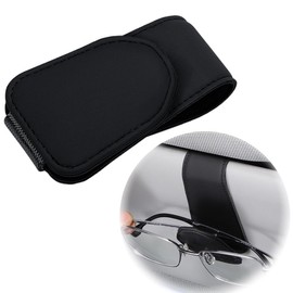 WHYCNJL 1 Piece Glasses Holder for Car Sun Visor, Leather Sunglasses Holder for Car Visor Accessories Ticket Card Clip Black