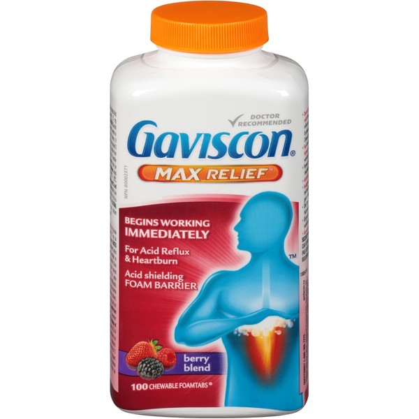 Gaviscon Max Relief Tablets - 100 Count - Chewable Foaming