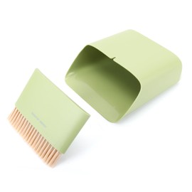 SAYAPE - Juego de escoba pequeña y recogedor, mini cepillo para polvo de escoba de mano, multiusos, para colgar, escoba de cerdas suaves con bandeja para polvo, juego combinado para limpiar el hogar, cocina, computadora/recámara, color verde