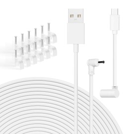 SZBAMI 1 Pack Power Adapter Charger Cord for Ring Stick Up Cam Battery, Ring Pan-Tilt Stick Up Camera, 26ft Weatherproof Indoor/Outdoor Power Cable - White