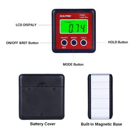 RISEPRO Digital Level Box Angle Gauge Protractor Inclinometer Bevel Box with Magnet Base & Large LCD Backlight, Calculating for Carpentry, Building, Masonry, Automobile