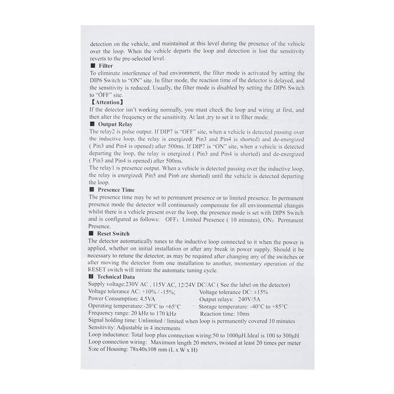 Car Park Barrier Loop Detectors Inductive Vehicle Loop Detector/Loop Sensor