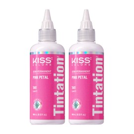 Red by Kiss Tintation Semi-Permanent Hair Color, Aloe Vera Water Based, Argan Oil, Olive Oil, Collagen & Keratin, Long-Lasting Color Dye (Pink Petal, 2 Pk, 5 Fl Oz)