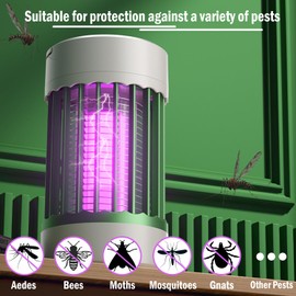Bug Zapper Outdoor Indoor | Electric Mosquito & Fly Zapper Portable with Long-Lasting Battery, USB Rechargeable Mosquito Trap Outdoor, Insect Killer for Home, Camping, Travel, Backyard