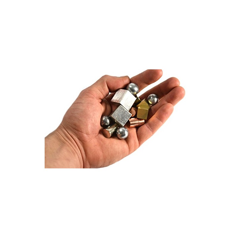 EISCO 12pc Density Metals Variety Set - Brass, Iron, Aluminum,