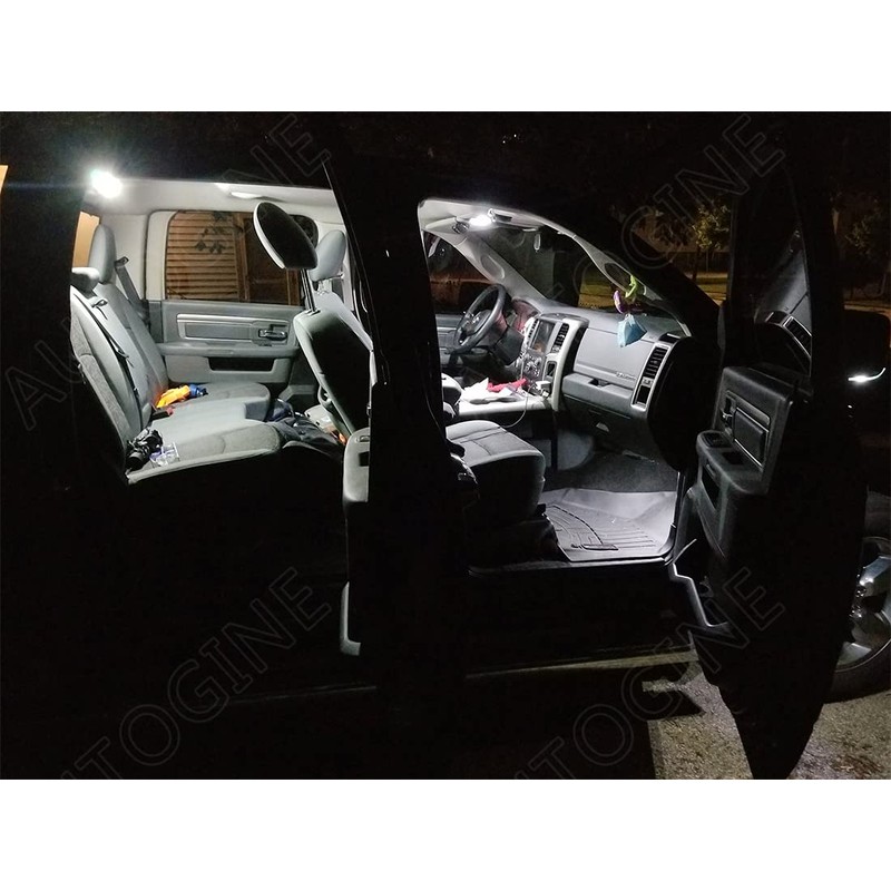 AUTOGINE 12 Piece White Interior LED Lights Kit for Dodge