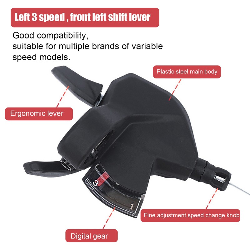LeBycle 3x7 21 Mountain Bike Shifter Left 3 Speed Front