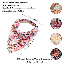 KALUROIL Pack of 5 Women's Hair Scarves Flower Headscarves Elastic Bandanas with Elegant Design for Women