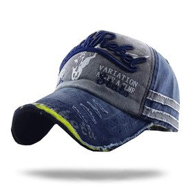 WHITE FANG CA087 Men's Buffalo Vintage Damaged Cap, Logo, Stylish, Patch