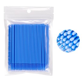 Annhua 100 Pcs Disposable Micro Applicators Extra Fine Swabs Microbrush Applicator Bendable Eyelash Serum Eyelash Hair Growth Tools Precision Machine Detail Cleaning Cleaning Tool Brush Blue