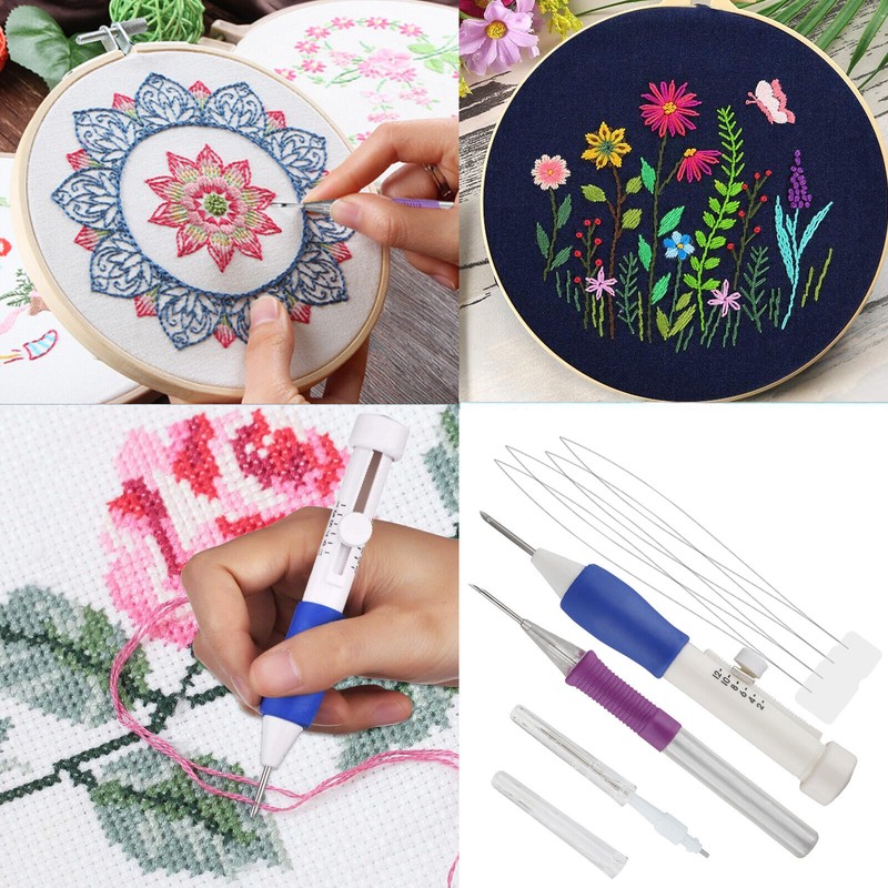 EEEKit DIY Magic Embroidery Pen Set Punch Needle Stitching Knitting