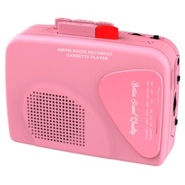 Cassette Player Tape Recorders AM/FM Radio, Portable Tape Player Records Built in Speakers Manual Record - 2AA Battery Or DC 5V Supply with 3.5MM Earphone- Pink