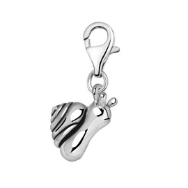 Quiges Charms Pendant 3D Snail Silver-Plated Women's Jewellery for Charm Bracelet, Silver, silver-plated