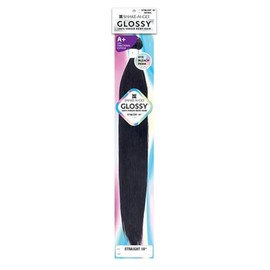 Shake N Go Virgin Remy Hair Weave Glossy Straight 20" (Color : Natural Black)