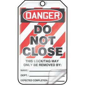 Accuform Lockout Tags, Pack of 5, Danger Equipment Lock Out My Life is on The Line, US Made OSHA Compliant Tags, Weather-Proof & Chemical Resistant Laminated PF-Cardstock, 5.75"x 3.25", MLT600LTM