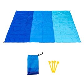DALO Leisure Sheet, Waterproof, Beach Mat, Ground Sheet, Camping, Compact Storage, Storage Bag Included, Outdoors, 78.7 x 55.1 inches (200 x 140 cm), C-Blue)
