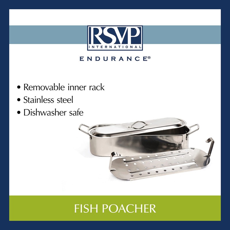RSVP International Endurance Collection Fish Poaching Set, 20 inch, Stainless