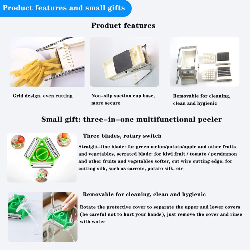 NatldGs French Fry Cutter, Potato Cutter for French Fries with