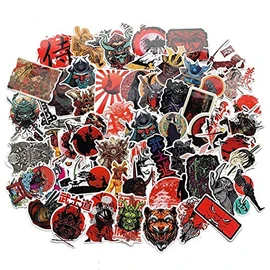 US-Style 65 Pcs Samurai Stickers Waterproof Waterproof Stickers Car Assortment