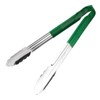 Hygiplas Pro-Grade Kitchen Serving Tongs 300mm, Green Colour Coded -