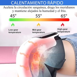 Masajeador de rodilla, Knee Relief Masajeador de Rodilla con Calefacción por Radio, Rodillera Masaje con luz roja y terapia de amasamiento para aliviar el dolor de rodilla, aliviar los espasmos y aliviar la tensión, tratar los síntomas de la artritis, las
