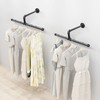 Jeasor Industrial Pipe Clothes Rack Floating DIY Wall Mounted, Heavy