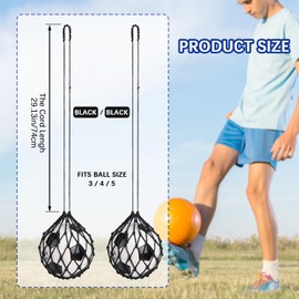 TOBWOLF 2PCS Soccer Ball Kick Trainer, Soccer Return Net for Youth Adults Fit Ball Size 3, 4, 5 Kick Throw Practice Training Aid Adjustable Waist Belt, Football Kick Trainer Solo Practice Training Aid