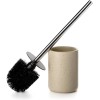 Viosuniu Ceramic Toilet Brush & Holder Set, Stainless Steel Handle,