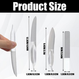 Maxqzin Metal Nail Files 3Pcs Stainless Steel Nail Files Toenail File for Thick Toenails Double Sided Metal Nail File for Salon and Home Manicure Files