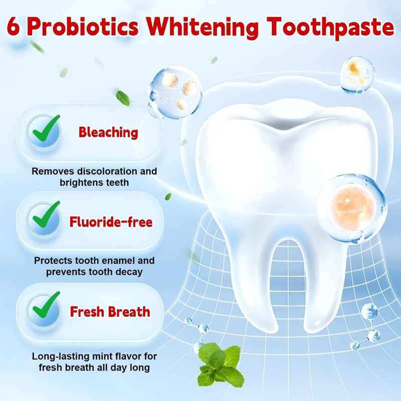 Sp-6 Probiotic Brightening Toothpaste, 2PCS 140g Super Probiotic SP-6 Whitening