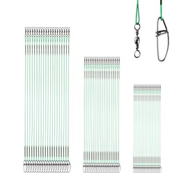 9Tong High Strength Fishing Leader Saltwater Stainless Steel Fishing Leaders Freshwater Snap Rigs Wire Leader Tackle Black Nickel 60pcs