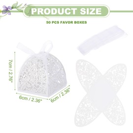 PATIKIL 2.36x2.36x2.76 Inch Favor Boxes, 50 Pcs Candy Party Gift Boxes for Wedding Mother's Day Easter Anniversary Christmas Graduation Celebration, White