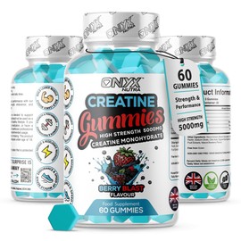 Creatine Monohydrate Gummies 5000mg - Workout Gym Supplement - 60 Creatine Gummies