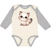 inktastic Baby Cat Long Sleeve Creeper 6 Months Natural and
