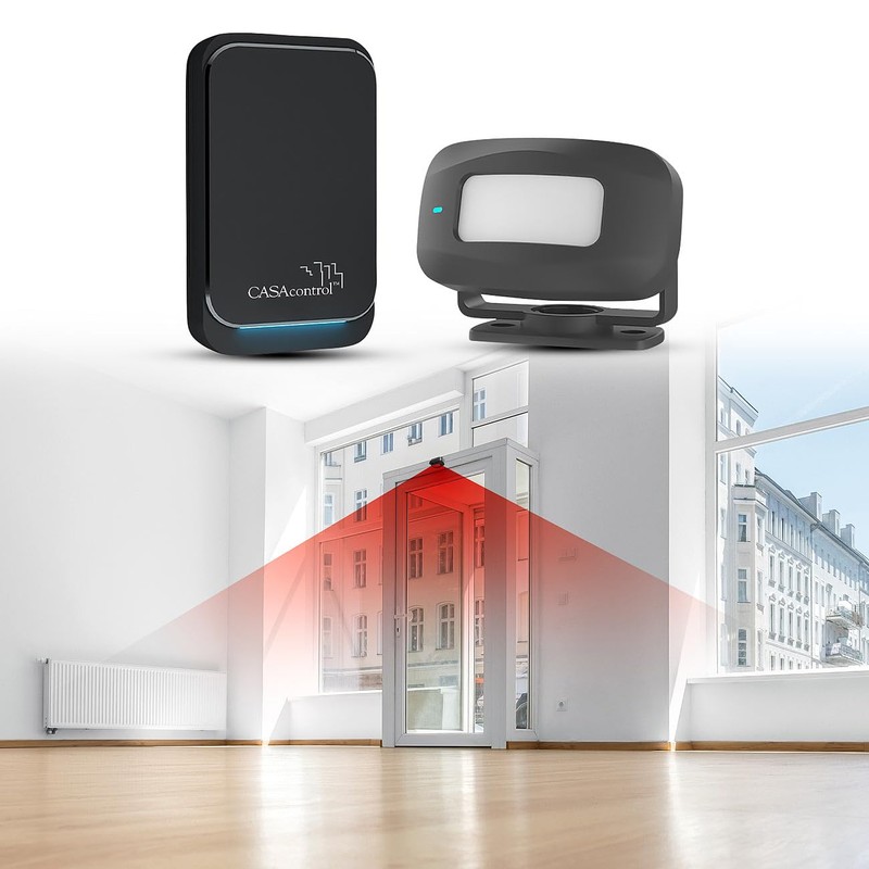 CASAcontrol Cat Bell: Wireless Continuity Detector, PIR Sensor, Socket Bell,