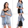 vimate Evening Shawl Wrap, Womens Solid Light Blue Shimmering Evening