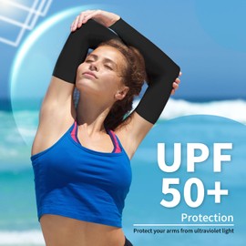 YESLIFE - Mangas de brazo con protección solar UV para hombres y mujeres, manga deportiva de enfriamiento UPF 50, 4 pares-negro, Talla única